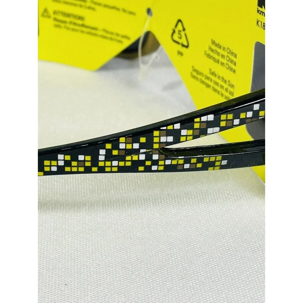 NEW KIDS SUNGLASSES SK2 Black Gold Yellow Geometric Pattern BOY GIRL UNISEX